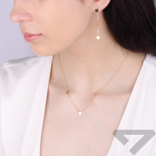 Kolczyki pozłacane z trzema sercami