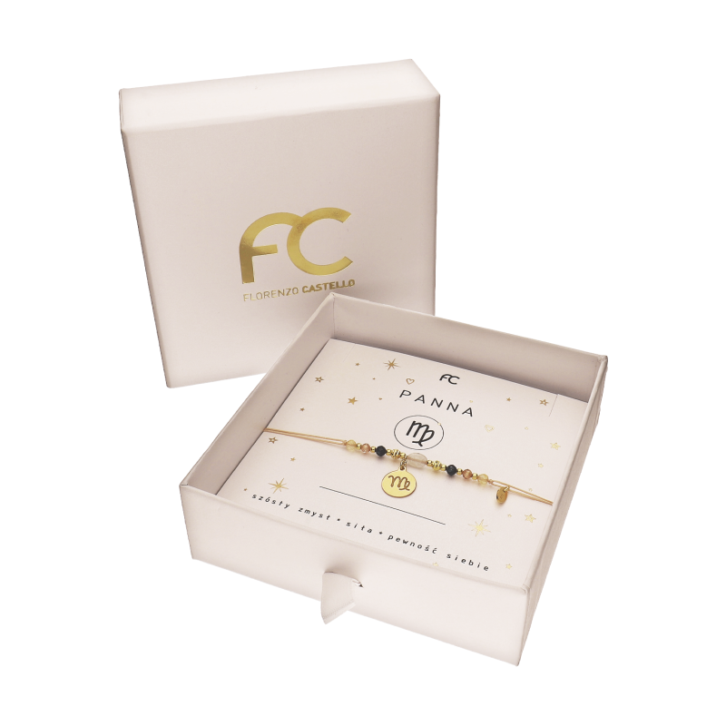 Bransoleta znak zodiaku panna z kamieniami naturalnymi