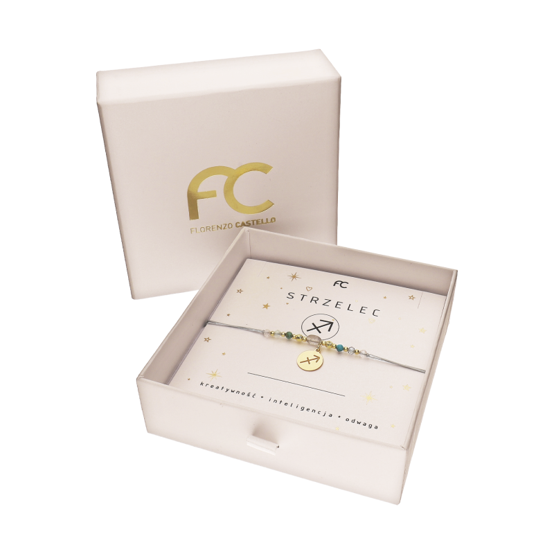 Bransoleta znak zodiaku Strzelec z kamieniami naturalnymi