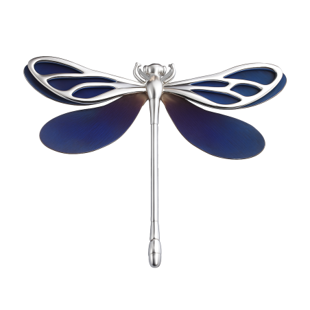 Broszka srebrna ważka z tytanem