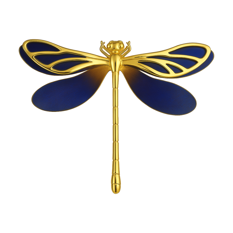 Pozłacana Broszka Ważka z Tytanem - JubilerSezam.pl