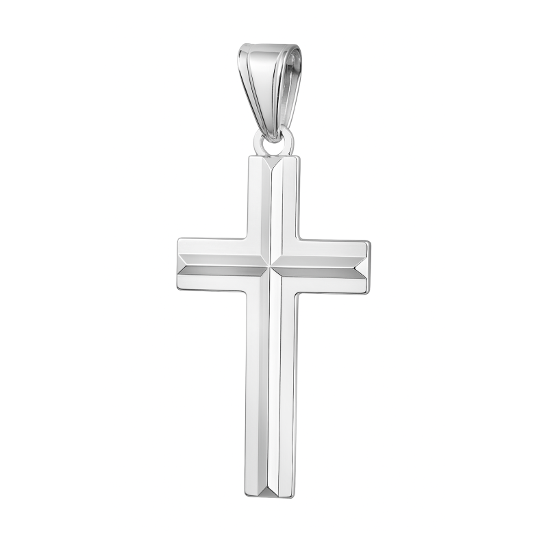 Krzyżyk srebrny gładki fazowany