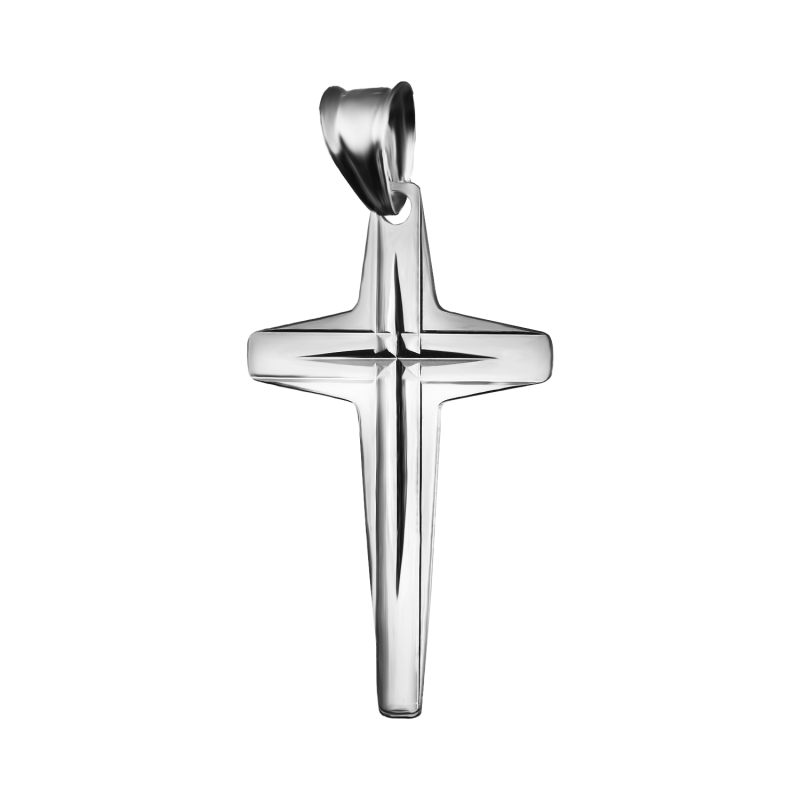 Krzyżyk srebrny gładki fazowany