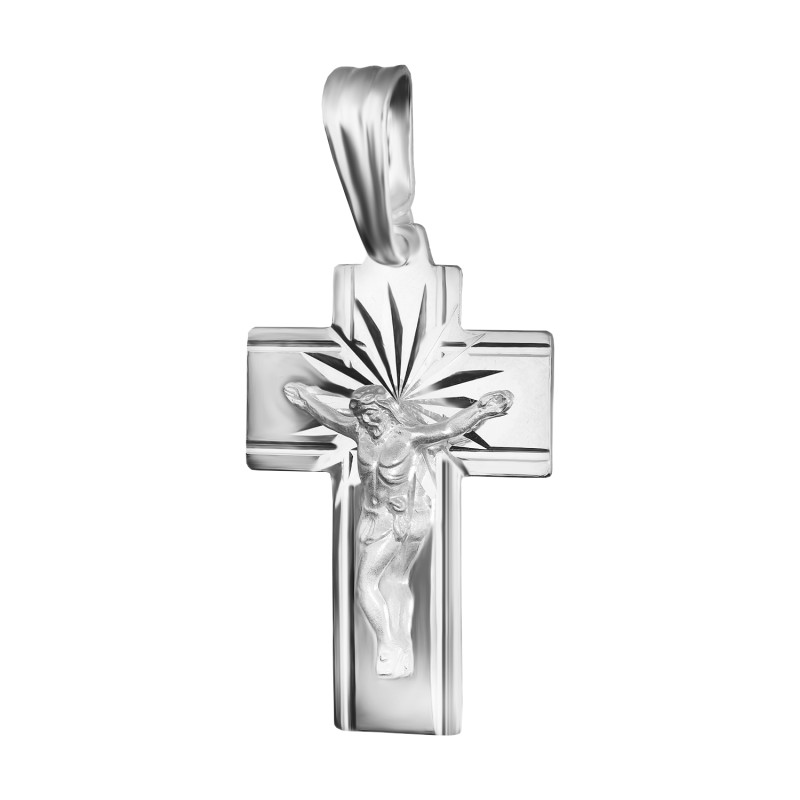 Krzyżyk srebrny z wizerunkiem Pana Jezusa