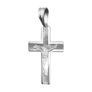 Srebrny Krzyżyk z Panem Jezusem Grawerowany - JubilerSezam.pl