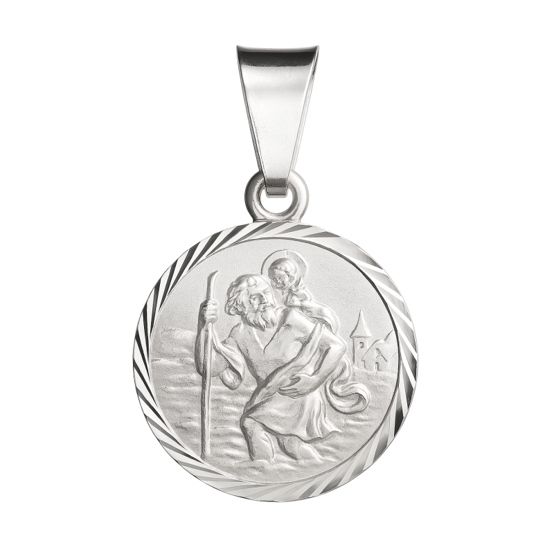 Srebrny Medalik Święty Krzysztof - Patron Kierowców - JubilerSezam.pl