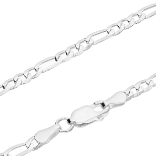 Srebrny łańcuszek Figaro pr. 925 rodowany - JubilerSezam.pl