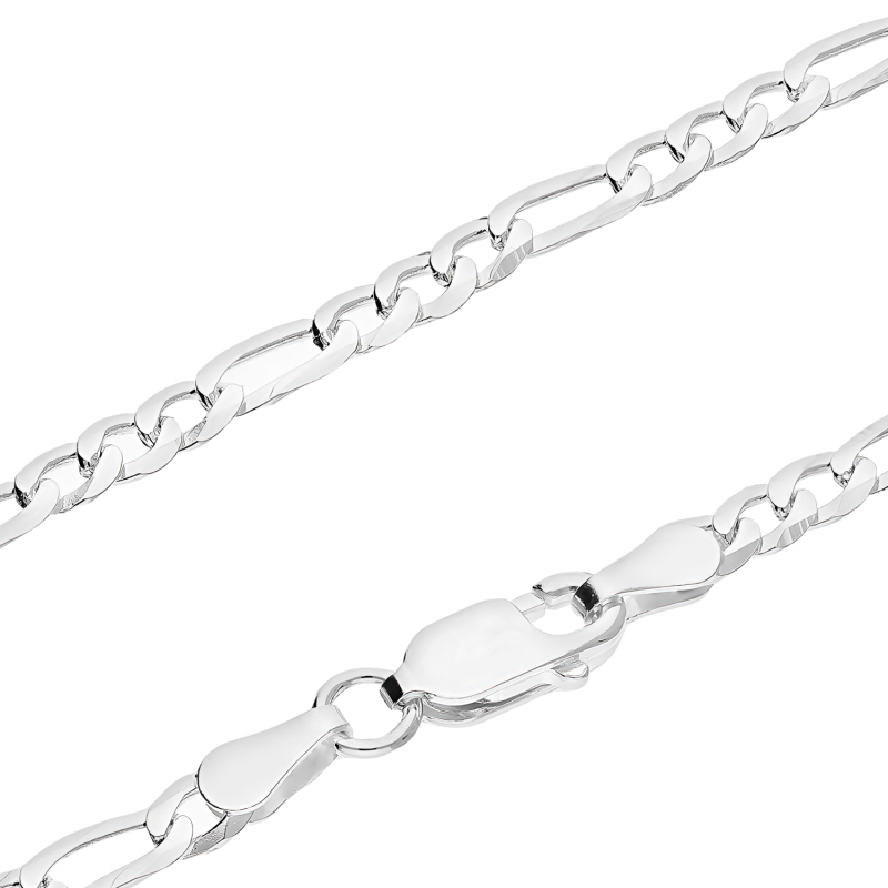 Łańcuszek srebrny rodowany figaro próba 925