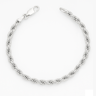 Srebrna Bransoleta Korda Splot 0,4cm - JubilerSezam.pl