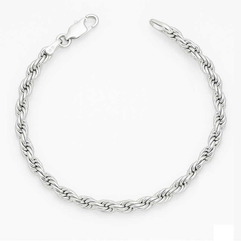 Srebrna Bransoleta Korda Splot 0,4cm - JubilerSezam.pl