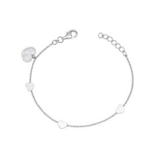 Bransoleta srebrna z sercami