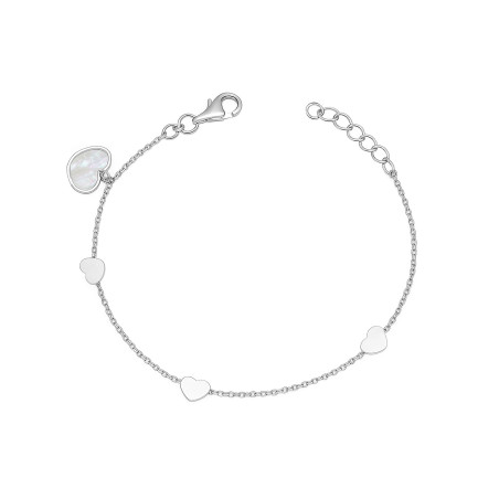 Bransoleta srebrna z sercami