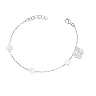 Bransoleta srebrna z koniczynkami