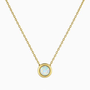 Naszyjnik złoty z białym opalem