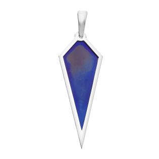 Zawieszka srebrna deltoid ramka z tytanem próba 925