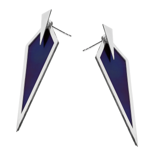 Kolczyki srebrne deltoid ramka z tytanem/sztyft próba 925