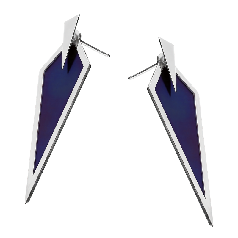 Kolczyki srebrne deltoid ramka z tytanem/sztyft próba 925