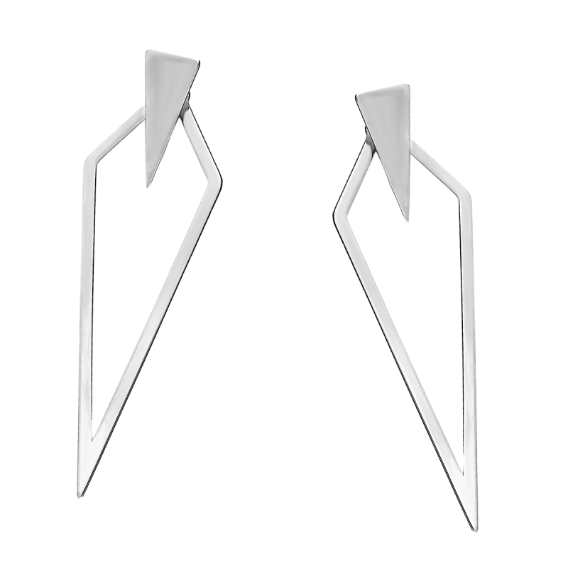 Kolczyki srebrne deltoid ramka/sztyft próba 925