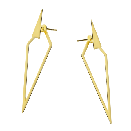Kolczyki pozłacane deltoid ramka/sztyft próba 925