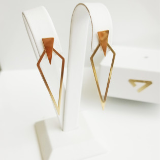 Kolczyki pozłacane deltoid ramka/sztyft próba 925