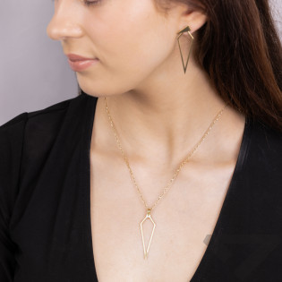 Kolczyki pozłacane deltoid ramka/sztyft próba 925