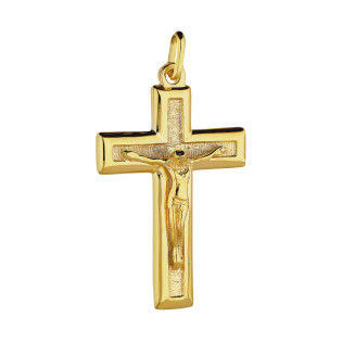 Krzyżyk złoty z Panem Jezusem próba 585