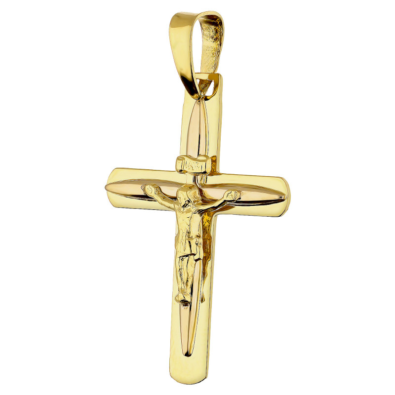Krzyżyk złoty z wizerunkiem Pana Jezusa próba 585