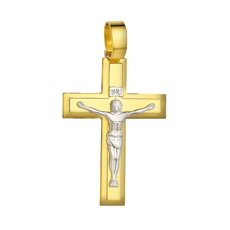 Krzyżyk złoty z Panem Jezusem próba 585