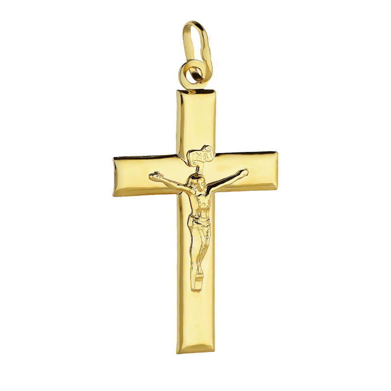 Krzyżyk złoty z Panem Jezusem próba 585