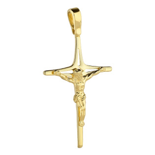 Krzyżyk złoty z wizerunkiem Pana Jezusa próba 585