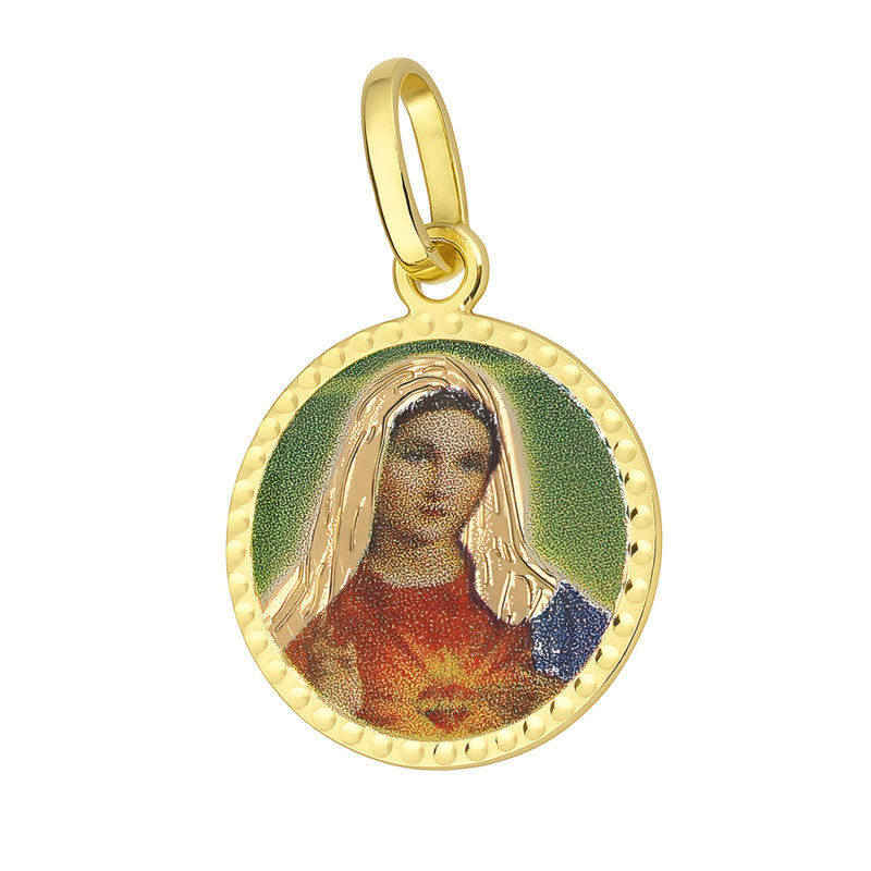 Medalik złoty Niepokalane Serce Maryi w kole próba 585