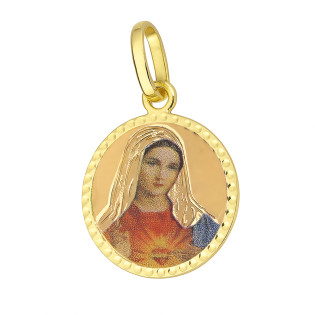 Medalik złoty Niepokalane Serce Maryi w kole 585