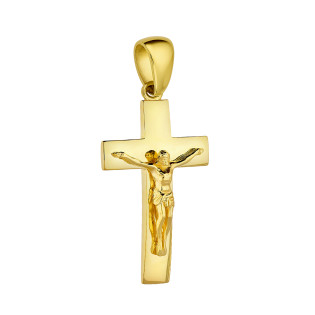 Złoty Krzyżyk z Panem Jezusem pr. 585 - JubilerSezam.pl
