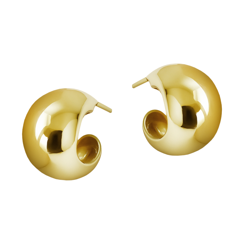 Kolczyki złote beczułka gładka próba 585