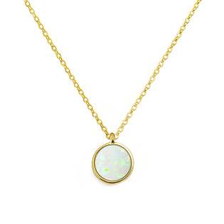 Złoty Naszyjnik z Białym Opalem pr. 375 - JubilerSezam.pl