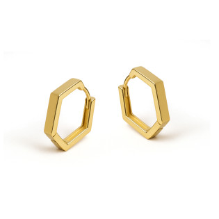 Kolczyki złote kółka pięciokąt próba 585