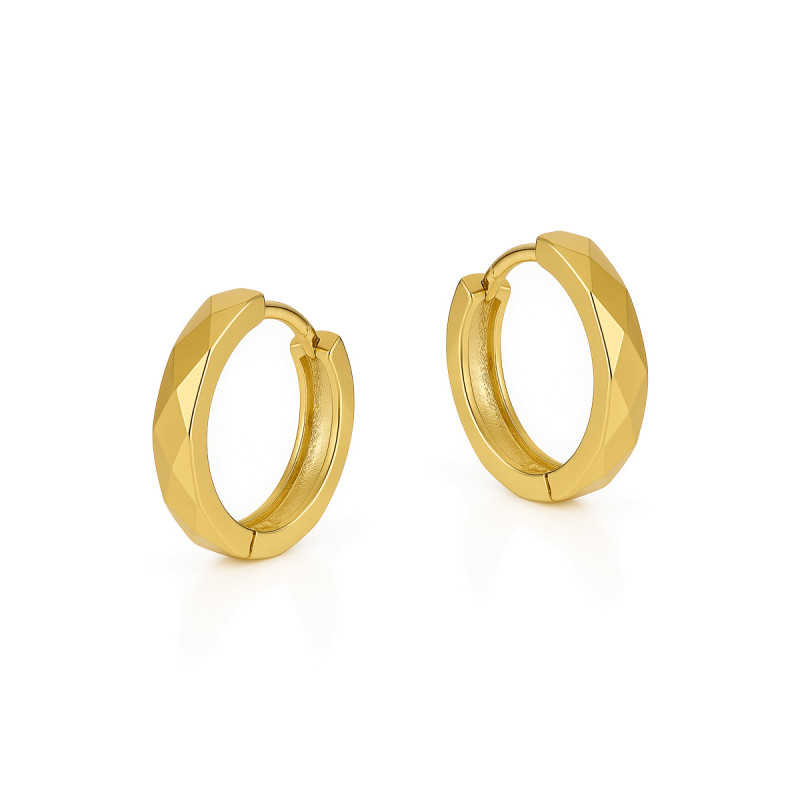 Kolczyki złote grawerowane blaszki próba 585