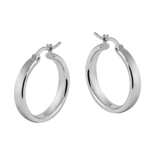 Kolczyki srebrne kółka rurka płaska