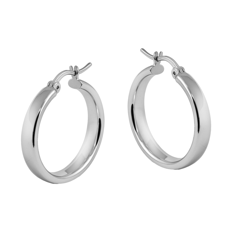 Kolczyki srebrne kółka rurka płaska