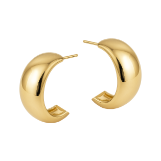 Kolczyki pozłacane szerokie półkółko