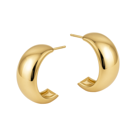 Kolczyki pozłacane szerokie półkółko