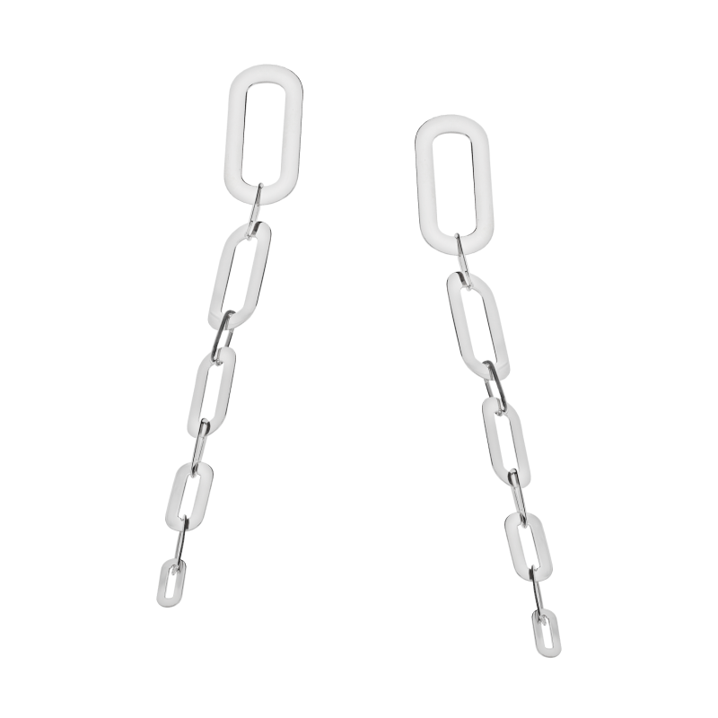 Kolczyki srebrne obłe prostokąty x5/sztyft próba 925