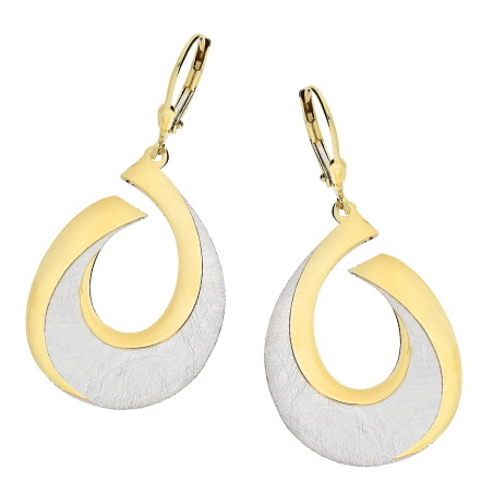 Kolczyki pozłacane kropla zawijas/big.zam. próba 925