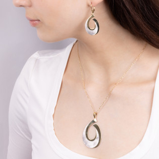 Kolczyki pozłacane kropla zawijas/big.zam. próba 925