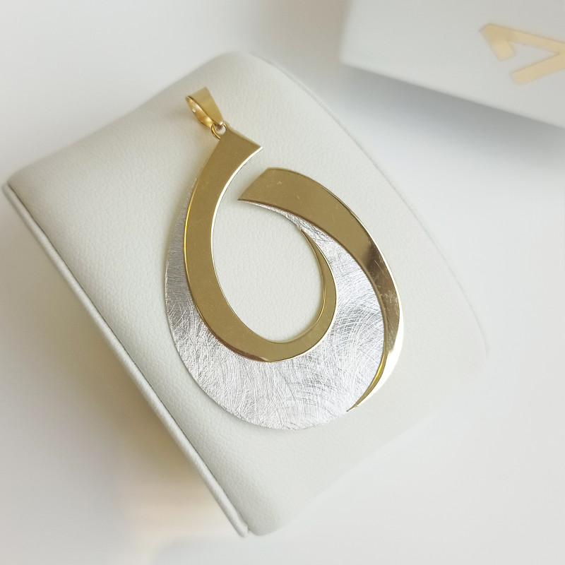 Pozłacana Zawieszka Srebrna Kropla Zawijas pr. 925 - JubilerSezam.pl