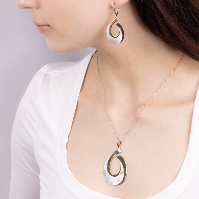 Pozłacana Zawieszka Srebrna Kropla Zawijas pr. 925 - JubilerSezam.pl