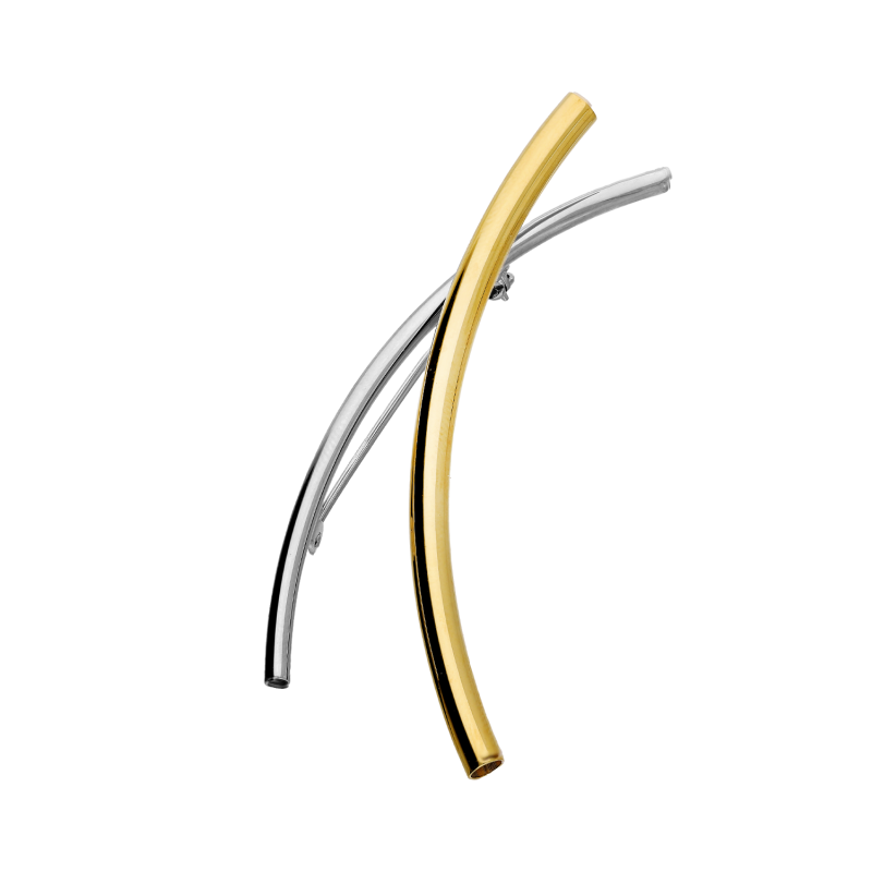 Broszka srebrna z gładkimi rurkami