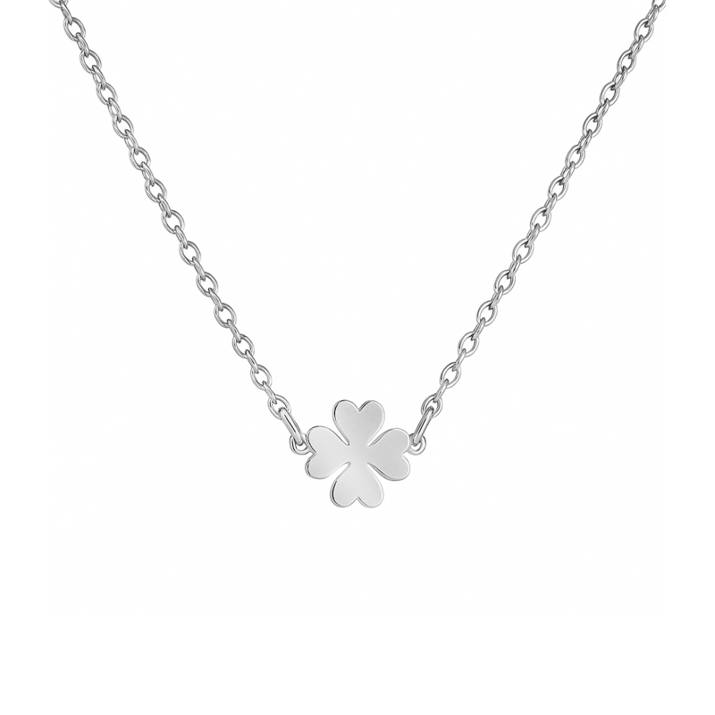 Naszyjnik srebrny z koniczynką z serc