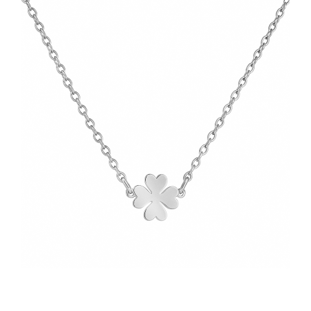 Naszyjnik srebrny z koniczynką z serc