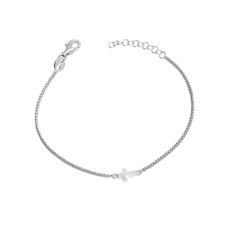 Bransoleta srebrna z krzyżykiem